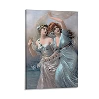 Invogueyy Love’s Messengers Art Poster Edouard Bisson Canvas Painting Wall Art Poster for Bedroom Living Room Decor 16x24inch(40x60cm) Frame-style