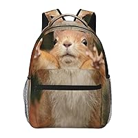 Squirrel Funny Animal Printed Lightweight Backpack Travel Laptop Bag Gym Backpack Casual Daypack