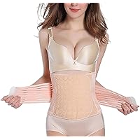 TUOY Waist Trimmer Trainer Belt For Fast Weight Loss Fitness Body Shaper Waist Slimmer Waist Slimming Band Postpartum Postnatal Recovery Support Girdle For Women Man,Nude,Medium