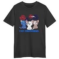 Cat Fireworks T-Shirt, Gift Cat Fireworks T-Shirt, Funny Cat Fireworks T-Shirt, Love Cat Fireworks T-Shirt Black
