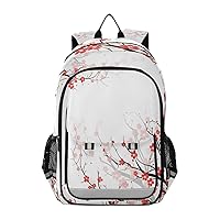 ALAZA Red Cherry Blossom Flowers Floral Laptop Backpack Purse for Women Men Travel Bag Casual Daypack with Compartment & Multiple Pockets