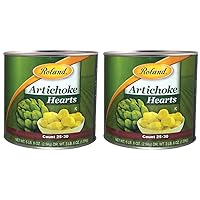 Roland Foods Whole Extra Large Artichoke Hearts, 25-30 Count, 5 Lb 8 Oz Can (Pack of 2)