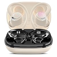 Wireless Earbuds Bluetooth 5.3 Headphones Sport, 2024 Wireless Earphones with Earhooks, HiFi Stereo Deep Bass with ENC Mic, 40H Dual LED Display, IPX7 Waterproof Ear Bud for Small Ear Running/Workout