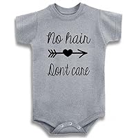 Baby Tee Time Gray Crew Neck Girls' No Hair, Don't Care One Piece