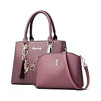 PU Leather Purses and Handbags for Women Casual Tote Bag Work Top Handle Satchel Shoulder Crossbody Bag Purse Set 2pcs