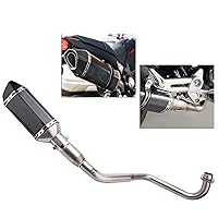 ISTUNT Motorcycle Complete Exhaust Fit for Honda Grom Msx125 2013-2020 without Baffle Muffler Black Blue Dual Layer Ending 