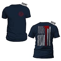 Thin Red Line Flag Axe Design USA Firefighter Mens T-Shirt