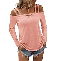 Women Off The Shoulder Tops Cut Out Long Sleeve Sexy Shirts