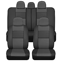 BDK Croc Skin Faux Leather Seat Covers, Full Set Gray – Front and Back Split Bench Seat Covers, Airbag Compatible, Interior Covers for Cars Trucks Vans and SUVs