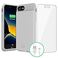 BOPPS Battery Case for iPhone 8/7/6s/6/SE(2022/2020), Ultra Slim Powerful 6000mAh iPhone Charging Case 360°Protection Rechargeable Extended Battery Charger Case for iPhone 8/7/6s/6/SE(3rd and 2nd gen)