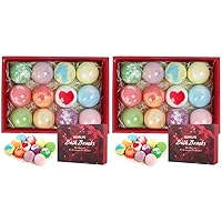 Bath Bombs for Women, 12 Bath Bomb Set Spa Gifts for Women Who Have Everything, Bathbombs Relaxation Self Care Gifts for Her, Birthday Gifts for Mom and Girlfriend (Big red) (Pack of 2)