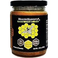 Tualang Yellow Honey 10oz (Pollen 2.4M+, TA 9.5+) Mild for Kids Growth, Wild-ripening on 80M Treetop, Raw, Unpasteurised, Unfiltered