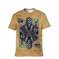 Men Funny-Cool T-Shirt Graphic-Tee Novelty-Vintage Short-Sleeve Hip Hop: King Skull Print Boy Freedom Streetwear Country Gift