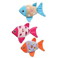 NEON Fish Family: 3pc Catnip Cat Toy Set (Blue Fish, Orange Fish, Pink Fish)
