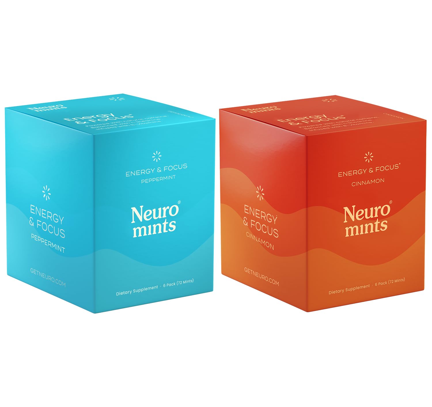 NeuroGum Energy Caffeine Mints (144 Pieces) - Sugar Free with L-theanine + Natural Caffeine + Vitamin B12 & B6 - Nootropic Energy & Focus Supplement for Women & Men - Peppermint & Cinnamon Flavor