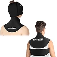 ComfiTECH Large Neck Ice Pack Wrap Gel for Neck and Shoulders Reusable, Cervical Ice Pack for Upper Back Pain Relief XL Migraine Relief Cap & Neck Ice Pack, Headache Relief Cap & Ice Pack for Neck