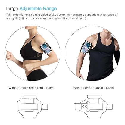 JEMACHE Running Armband for Samsung Galaxy S22 Ultra, S21 FE, S20 FE, S22 Plus, S21 Plus, Note 20 Ultra 10 9, Gym Workouts Arm Band with Earbuds Holder (Black)