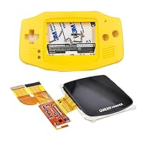 New GBA IPS Display Brighten Screen Mod Kit with Yellow Special Housing Case, for Gameboy Advance Handheld Game Console, DIY Custom V3 LCD 100% Fit Full Cover LCD / Glass Protector Assembly