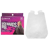 Colortrak Backwards Bib, Disposable Waterproof Salon/Barber Cape for Hair Cutting and Dyeing Protects Clients, Capes and Salon Chairs, 24 x 38 Inches - Includes 25 Bibs