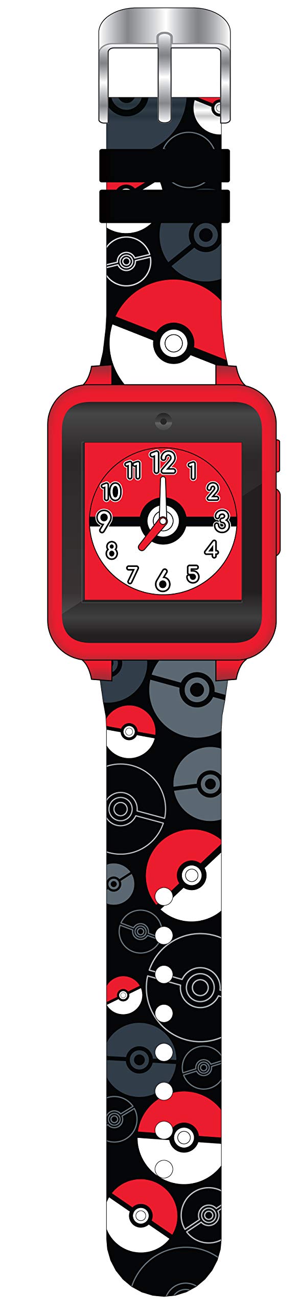 Accutime Kids Pokemon Pokeball Red Educational Touchscreen Smart Watch Toy for Boys, Girls, Toddlers - Selfie Cam, Learning Games, Alarm, Calculator, Pedometer & More (Model: POK4230AZ)
