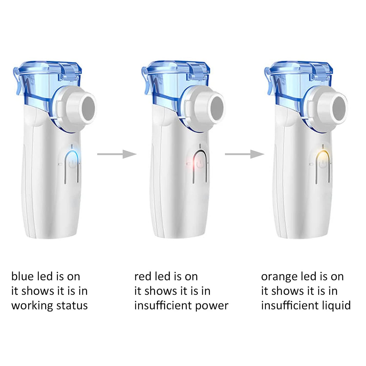 Portable Nebulizer, Ultrasonic Mesh Nebulizer Cool Mist Steam Inhaler for Moisture, USB/Battery Operated Mini Nebulizer Machine for Home Office Travel Use