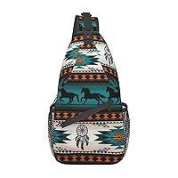 Horse Sling Backpack, Multipurpose Travel Hiking Daypack Rope Crossbody Shoulder Bag