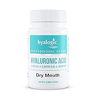 Hyalogic Oral Care Dry Mouth Mints - Hyaluronic Acid HA & Xylitol Lozenges for Hydration - Natural Mint Breath Freshener, Sugar-Free & Vegan Friendly (60 ct)