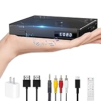 DVD Player for TV, Mini DVD Player with HiFi Speaker All Region HD DVD Player Support USB, AUX, NTSC/PAL, Slime-Compact CD DVD Players with HDMI and RCA Cable, Remote Control