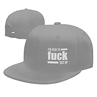I'm Here to Fuck-Shit-Up Hat Flat Bill Dad Hats Sport Baseball Cap Black Sunhat for Men Women