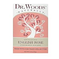 Skin Exfoliating English Rose Bar Soap with Organic Shea Butter, 5.25 Ounce