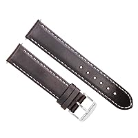 Ewatchparts 19MM LEATHER STRAP SMOOTH BAND COMPATIBLE WITH OMEGA SEAMASTER PLANET OCEAN DARK BROWN WS