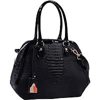 Belts.com Alligator Embossed Vegan Leather Shoulder Bag Purse Handbag *Multiple-Colors Available