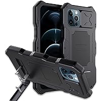 Case for iPhone 13 Pro with Kickstand and Sliding Camera Protection, Military Grade Shockproof Heavy Duty Cover, Built-in Screen Protector Full Body Protective Case (Color : Preto)