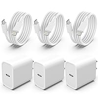 3Pack iPhone Charger Fast Charging [Apple MFi Certified], iGENJUN 20W PD USB C Charger Block Wall Charger Plug with 6FT Type C to Lightning Cable Compatible with iPhone 14/14 Pro Max/13/XS/XR/X-White