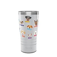 Triple Walled Flat Art Dogs Insulated Tumbler Cup Keeps Drinks Cold & Hot, 20oz, Stainless Steel