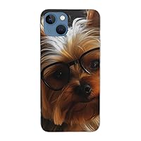 Funny Yorkie Printed Clear Case for iPhone 13 Case 6.1 Inch - Shockproof Phone Case Cover with Wireless Fast Charging, Not Yellowing