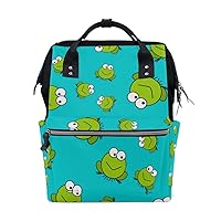 ColourLife Diaper Bag Backpack Frog and Baby Casual Daypack Multi-Functional Nappy Bags