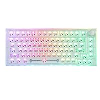 EPOMAKER Skyline Gasket-Mounted 75% Hot Swappable Wired Gaming Keyboard DIY Kit with RGB Backlight, Rotary Knob, Compatible with 3Pin 5Pin Gateron/Cherry/Kailh/Otemu Switch (Transparent)