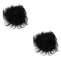 BESTOYARD 2pcs Bald Wig Piece Hair Toppers Male Synthetic Hair Topper Male Wig Natural Hair Barrettes for Women Head Fake Hair Men Womens Wigs Reissue Block Modeling Real Hair Middle Aged