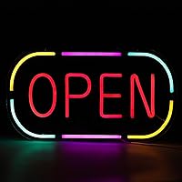 Open Sign, 16.5 X 9 inch Open Signs for Business, Neon Open Sign Include Business Hours and Open & Closed Signs, Horizontal Led Open Sign with 4 Colors