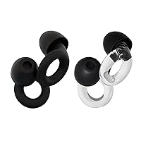 Loop Earplugs Everyday Bundle (2-Pack) – Loop Quiet (Black) + Loop Engage (Crystal) | Reusable Ear Plugs for Sleep, Focus, Noise Sensitivity, Socializing & More | 26 dB/16 dB Noise Reduction