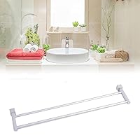 Double Towel Bar,Space Aluminum Towel Holder Hanger,22 Inch Modern Rustproof Wall Mounted Hand Dual Towel Rod,Bath Towel Rack Holder for Bathroom Kitchen(Silver)