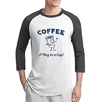A Hug in A Cup Cute Coffee Mug Logo Print Man Baseball Jerseys Limited Edition Offensive 3/4 Sleeve Raglan Tee Shirts