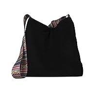 Women Corduroy Tote Bag Large Shoulder Hobo Bag for Women Boho Casual Handbag Purse(Black)