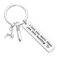 Couple Gift Hunting Lover Gift Keychain for Men I Love You More Than You Love Hunting Keyring Gift for Husband Boyfriend Dad Hunter Wildlife Outdoorsman Jewelry Valentines Day Christmas Birthday Gift