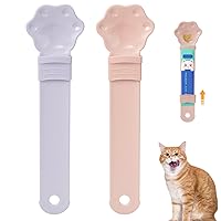 Cat Strip Feeder 2PCS Hygienic Feeding Cat Strip Squeeze Spoon Labor-Saving Cat Food Scoop Food Grade Cat Food Spoon with Hanging Hole for Dog Cat Wet Food Type2 Slow Feeders