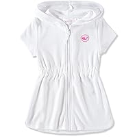 Girls Hooded Swimsuit Coverups Zip-Up Absorbent Terry Swim Cover Up, Size 2T-16