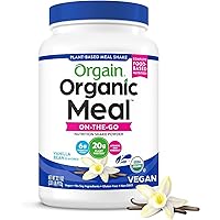 Organic Vegan Meal Replacement Protein Powder, Vanilla Bean - 20g Plant Based Protein, Gluten Free, Dairy Free, Lactose Free, Soy Free, No Sugar Added, For Smoothies & Shakes - 2.01lb