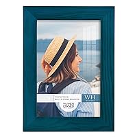 4x6 inch Picture Frame Ocean Blue Wood Grain Frame, High-end Modern Style, Made of Solid Wood and High Definition Glass for Wall and Tabletop Photo Display