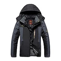 Womens Waterproof Warm Fleece Thicken Jacket with Hood Plus Size Winter Mountain Windproof Rain Outdoor Windbreaker